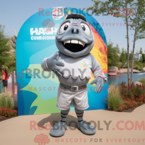 Gray Piranha mascot costume...
