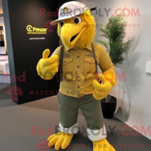 Yellow Eagle mascot costume...