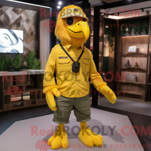 Yellow Eagle mascot costume...