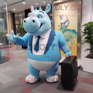 Cyan Rhinoceros maskot...
