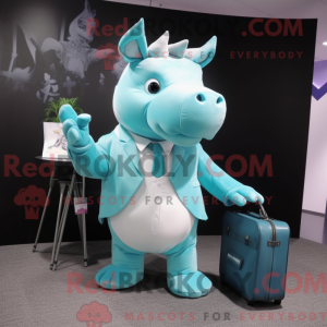 Cyan Rhinoceros maskot...