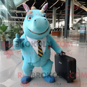 Cyan Rhinoceros maskot...