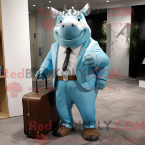 Cyan Nashorn Maskottchen...