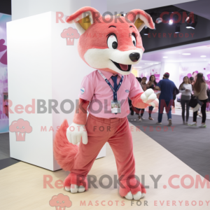 Pink Fox mascottekostuum...