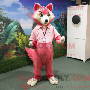 Pink Fox-maskotdraktfigur...