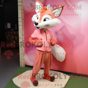 Pink Fox mascottekostuum...