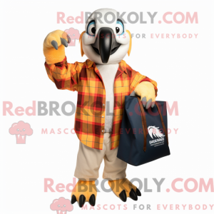 Cream Macaw mascot costume...