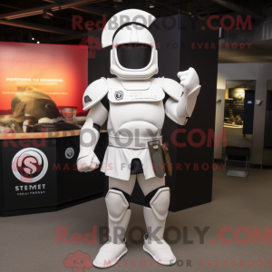 Hvid Spartan Soldier maskot...