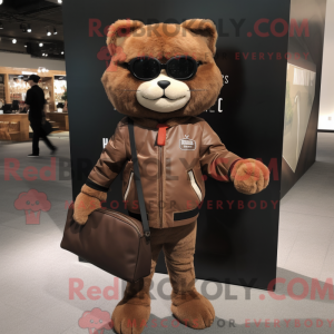 Bruine kat mascotte kostuum...