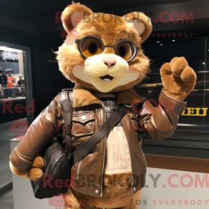 Bruine kat mascotte kostuum...