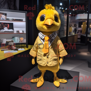 Gul Quail maskot kostume...