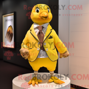 Gul Quail maskot kostume...