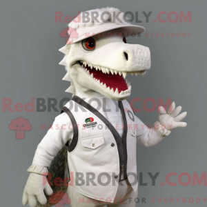 Hvid Spinosaurus maskot...