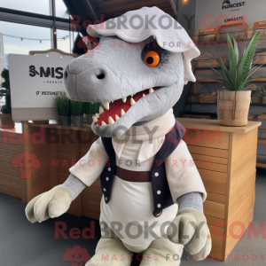 Hvid Spinosaurus maskot...