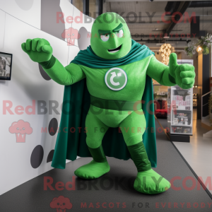 Green Superhero mascot...
