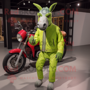 Lime Green Donkey mascotte...