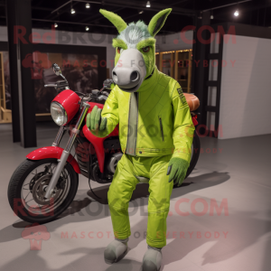 Lime Green Donkey maskot...