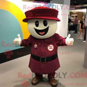 Maroon Sushi mascot costume...
