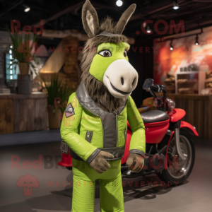 Lime Green Donkey mascotte...