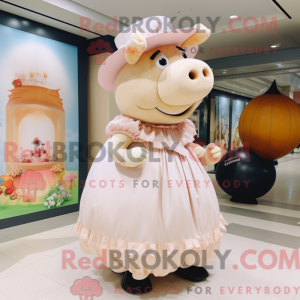 Cream Sow maskotdraktfigur...