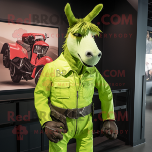 Lime Green Donkey mascotte...