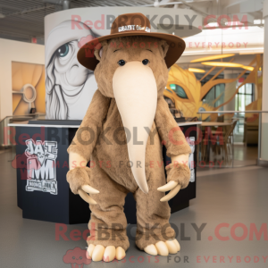 Tan Mammoth maskot kostume...