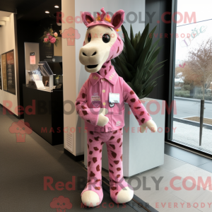 Máscara de girafa rosa com...