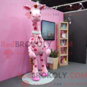 Máscara de girafa rosa com...