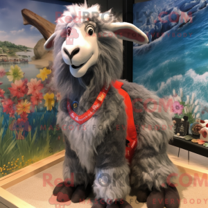 Grå Angora ged maskot...