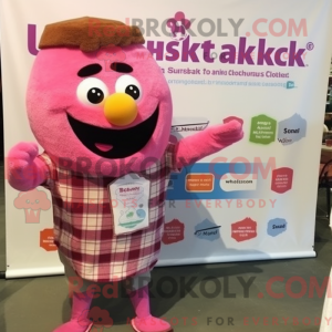 Personaggio mascotte rosa...
