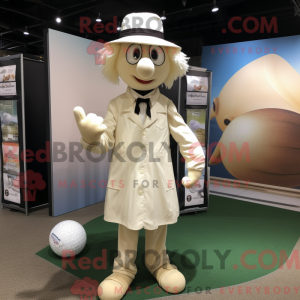 Cream Golf Ball mascot...
