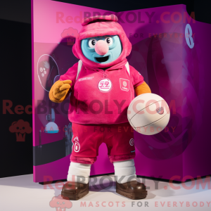 Magenta Rugby Ball mascot...