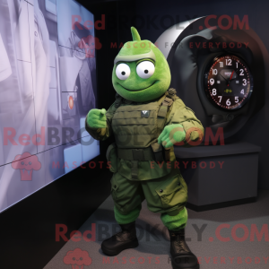 Grøn Granat maskot kostume...