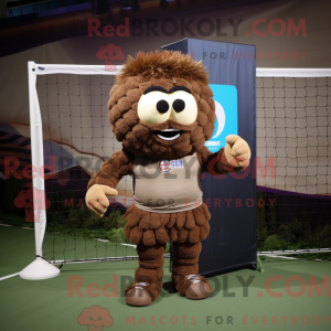 Brown Volleyball Net mascot...