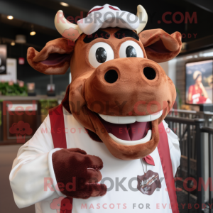 Maroon Guernsey Cow máscara...