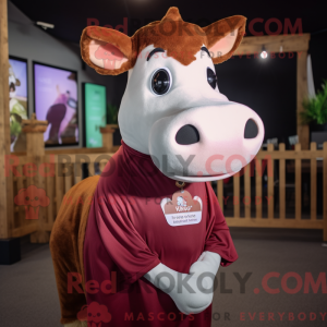 Maroon Guernsey Cow máscara...