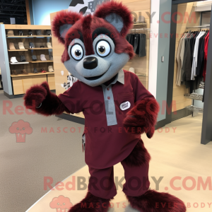 Maroon Lemur mascot costume...