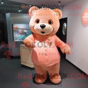 Peach Teddy Bear maskot...