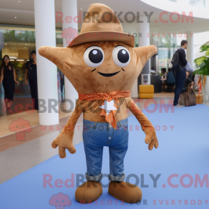 Brown Starfish mascot...
