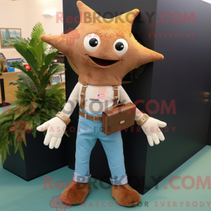Brown Starfish mascot...