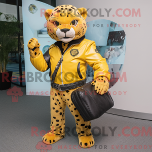 Geel Jaguar-mascottekostuum...