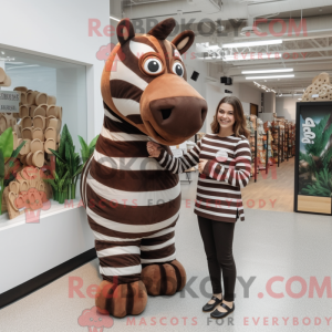 Bruin zebra-mascottekostuum...