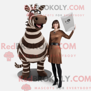 Bruin zebra-mascottekostuum...