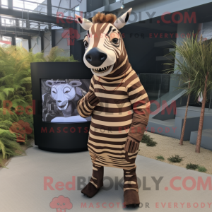 Brun Zebra maskot kostume...
