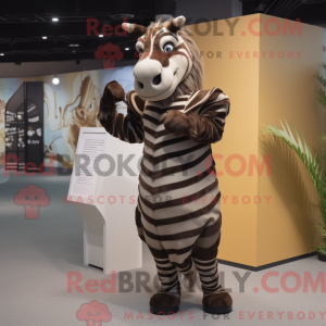 Bruin zebra-mascottekostuum...