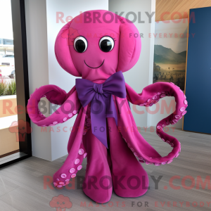 Magenta Octopus maskot...