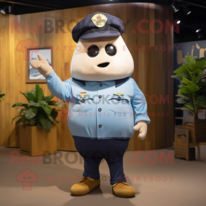 Navy Potato mascot costume character dressed with a Bootcut Jeans and Caps