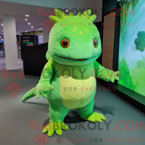 Lime Green Axolotls mascot...