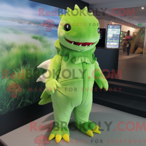 Lime Green Axolotls maskot...