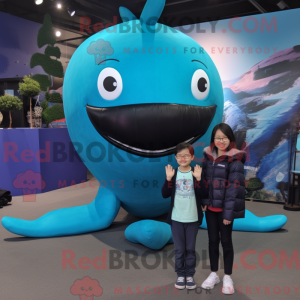 Black Blue Whale mascot...